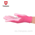 Hespax 13g Guantes de cultivo de mujeres con recubrimiento de PU Pink PU